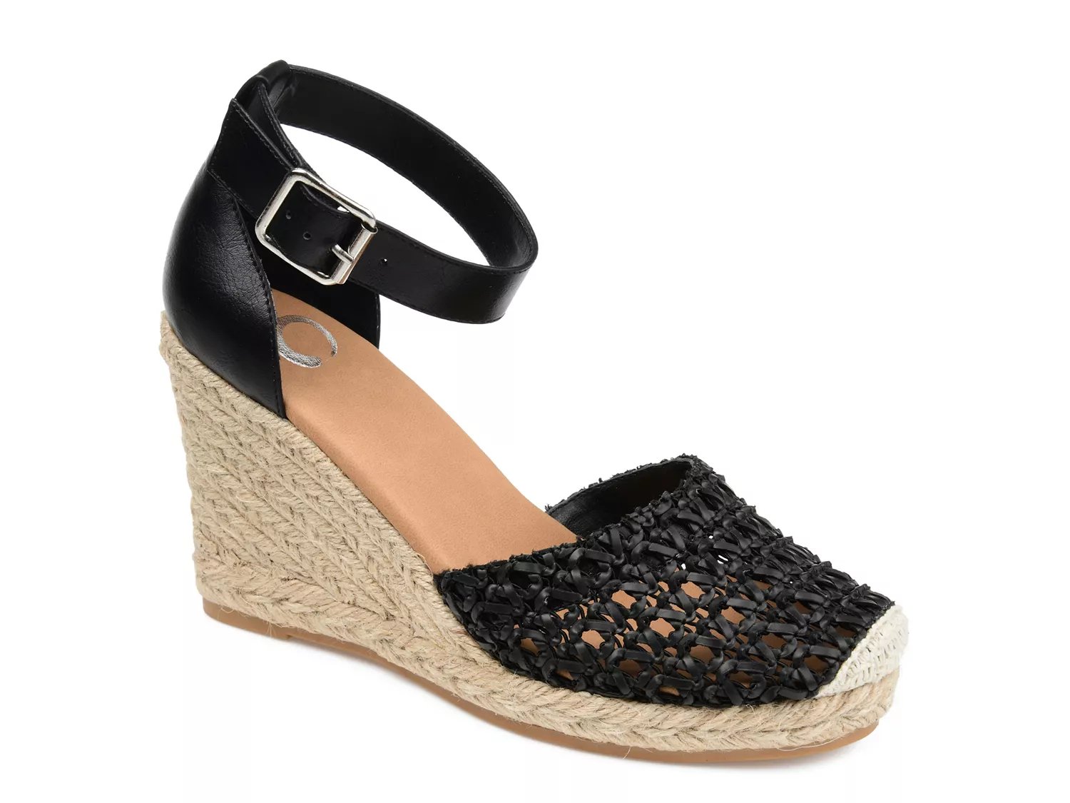 Black Closed Toe Ankle Strap Espadrille Shoes