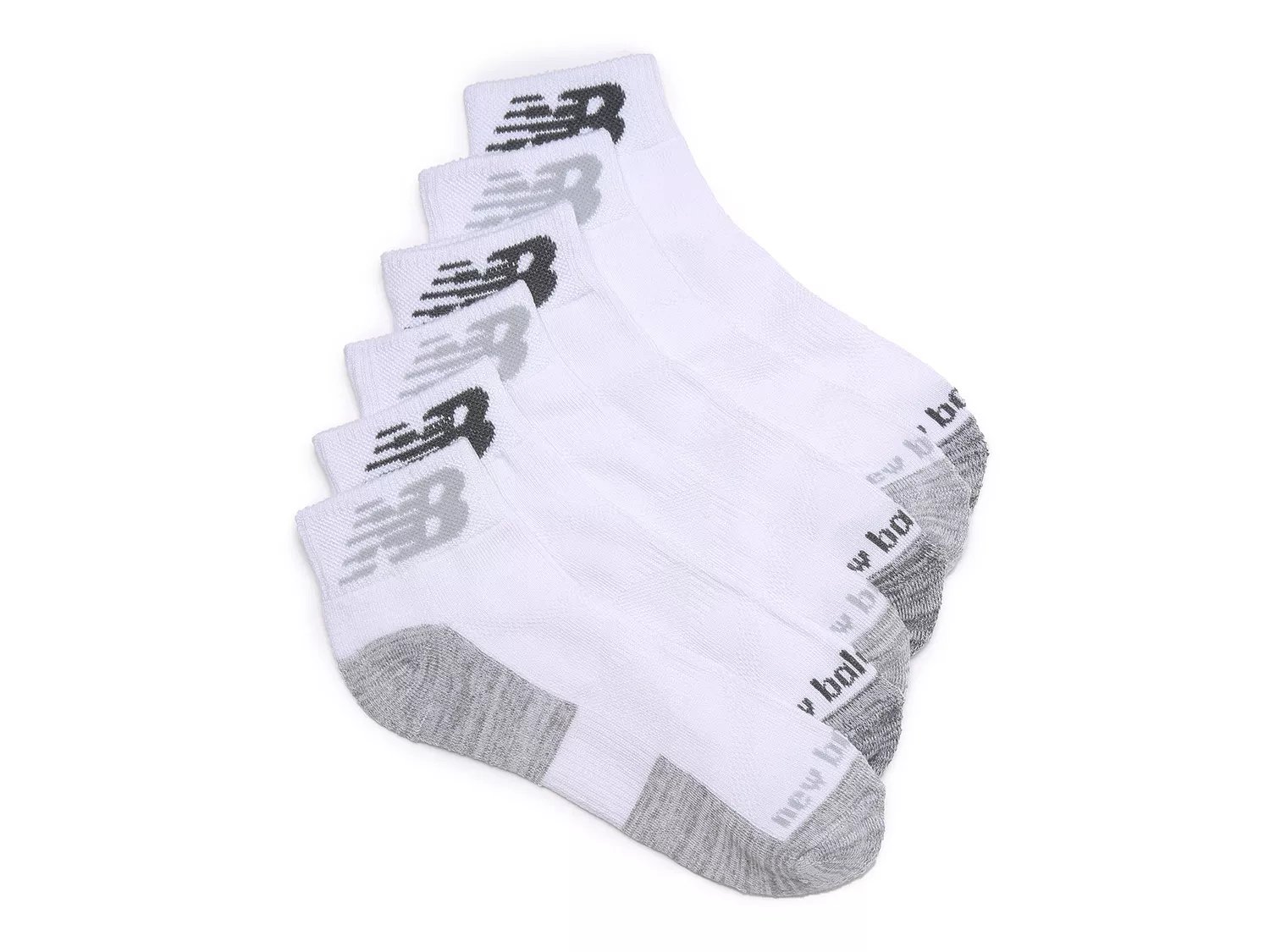 New Balance Cushioned Men's Quarter Ankle Socks - 6 Pack - Free