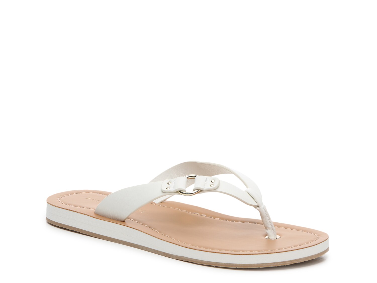 white flat sandals dsw