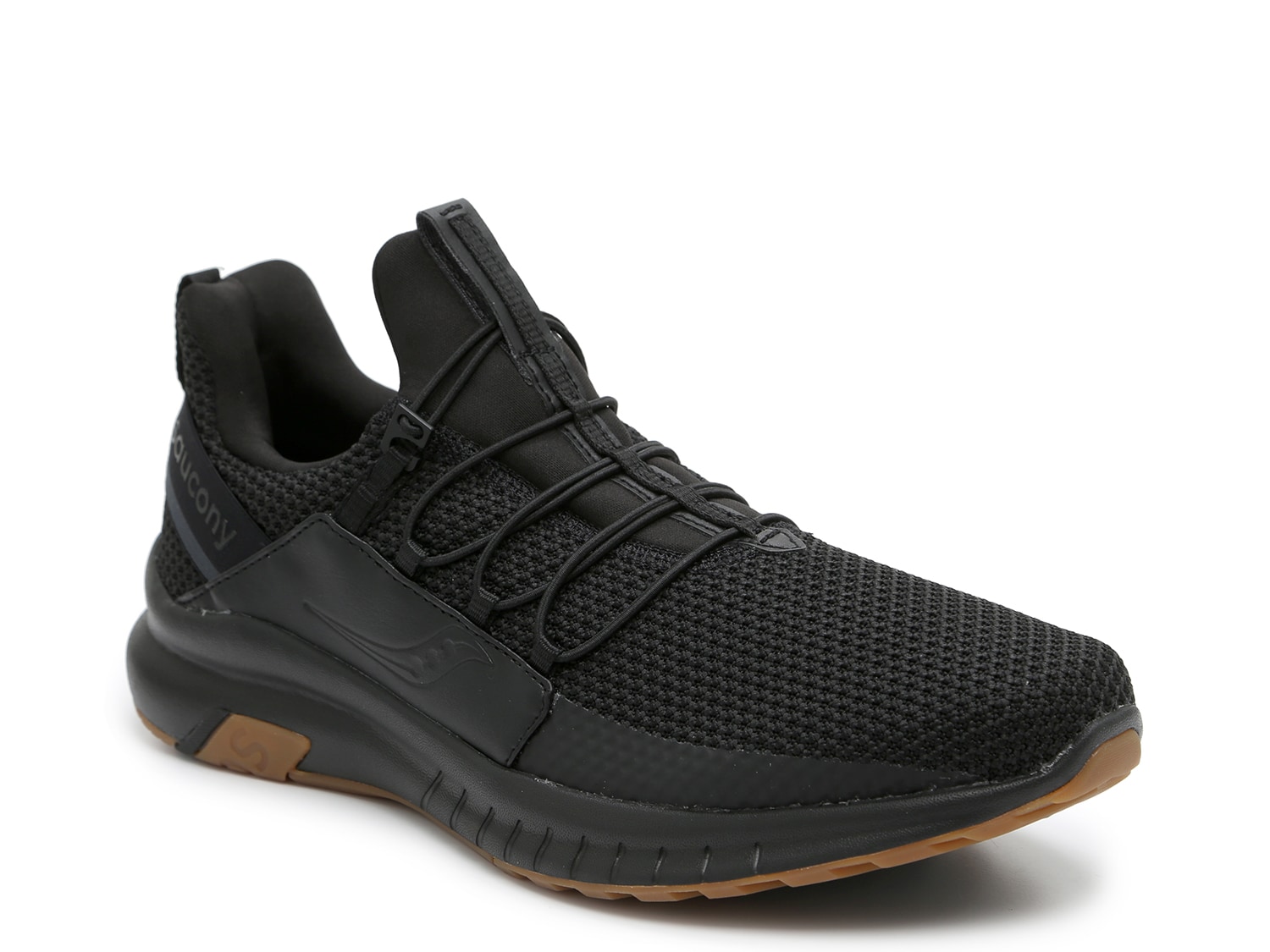 black slip on running shoes