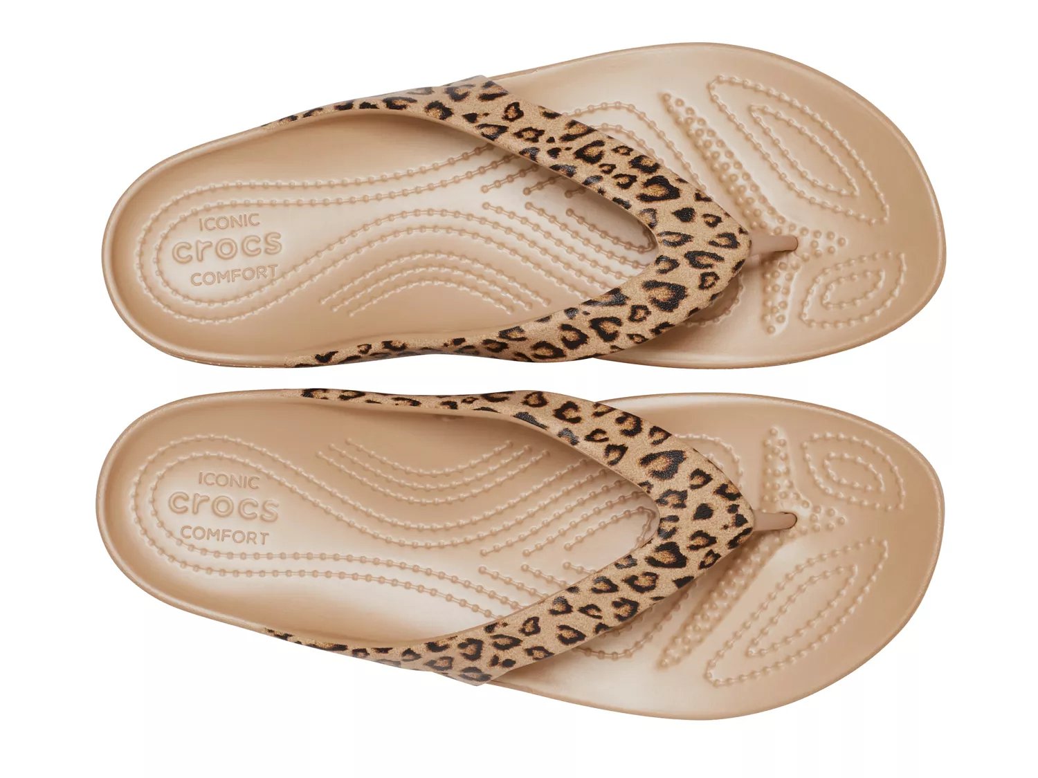 crocs flip flops leopard print