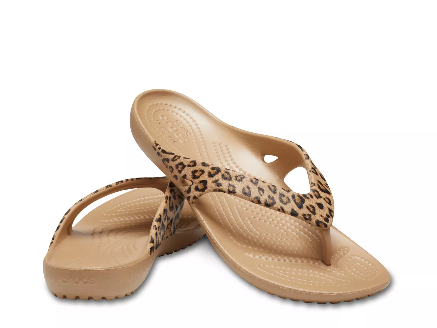 crocs kadee ii leopard print flip