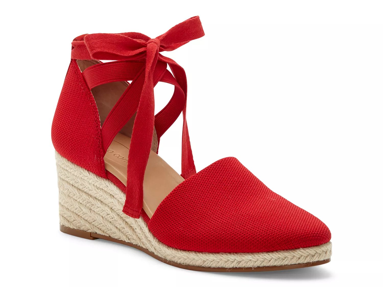 red espadrille wedge sandals