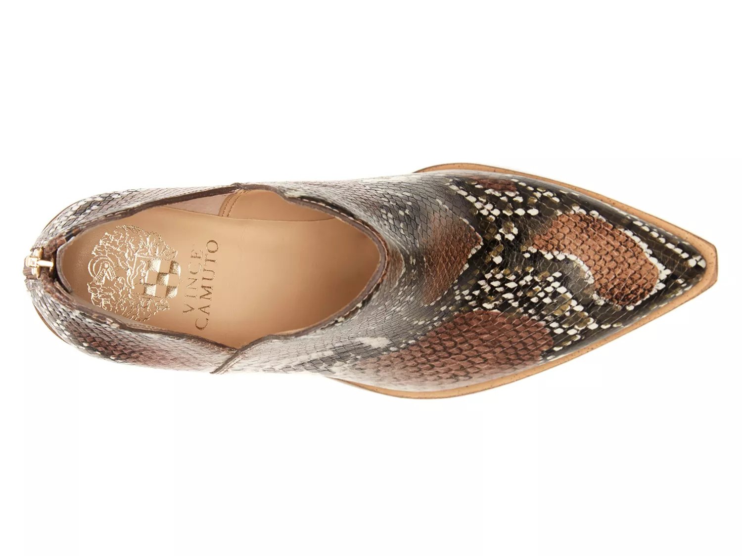 gigietta snakeskin embossed bootie