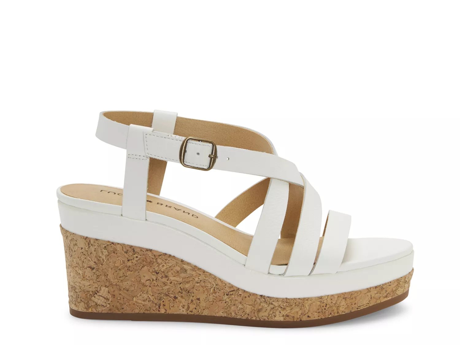 wide width nude wedges