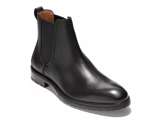 Buy Cole Haan Warner Grand Leather Chelsea Boots - Black At 55% Off