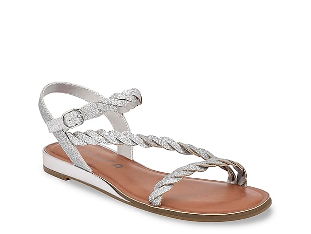Silver Flat Sandals | DSW