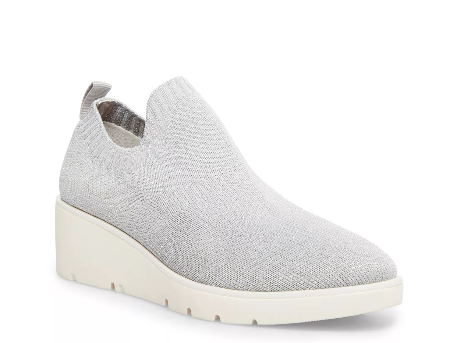 white wedge slip on sneakers