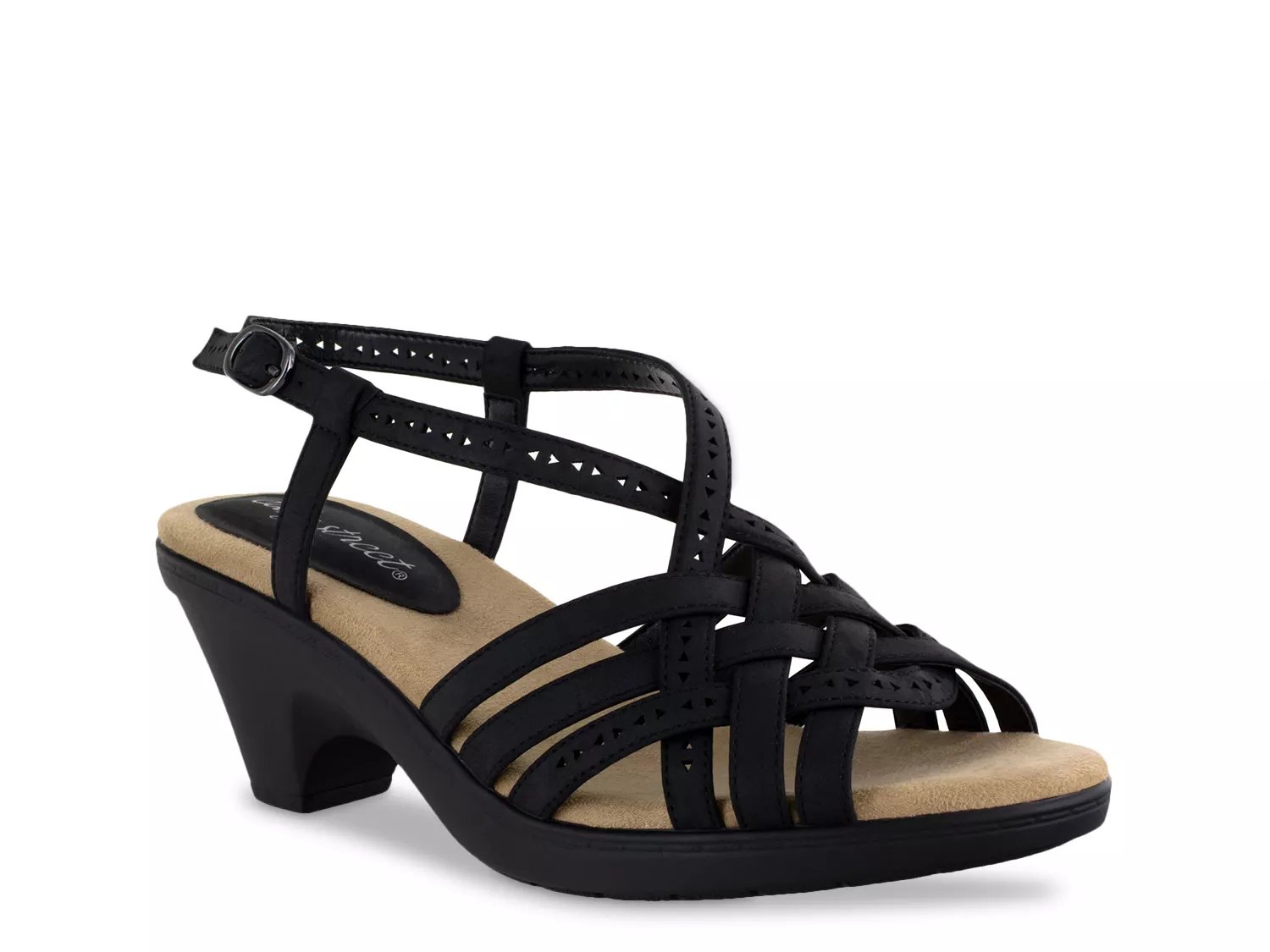 dsw black sandals heels