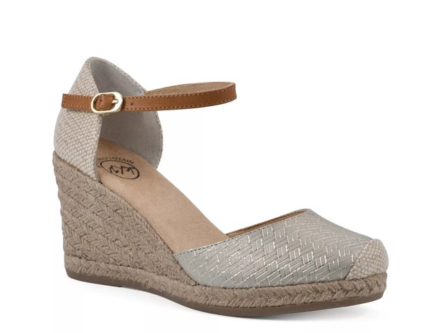 White mountain gold wedge sandals cheap