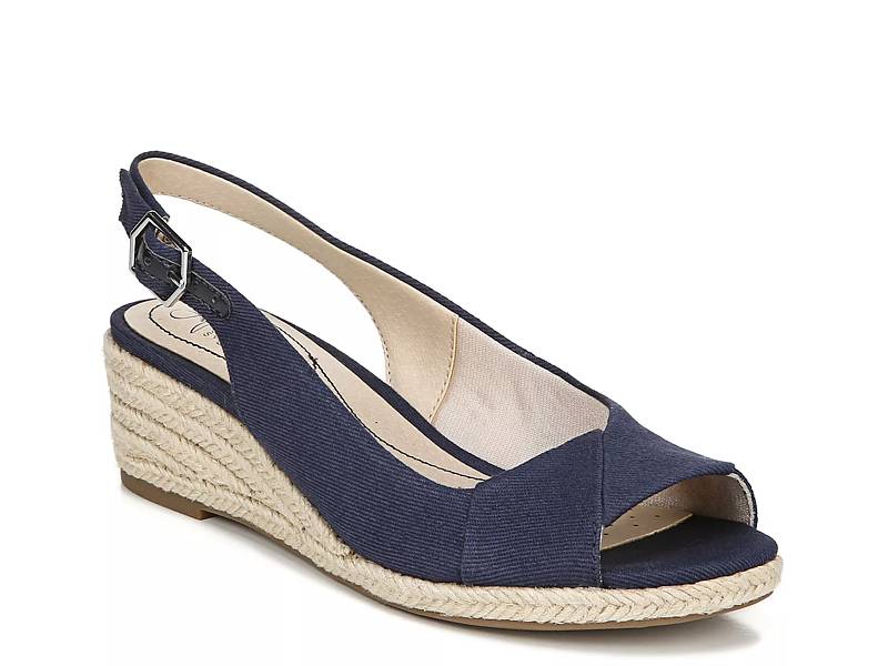 Blue wedge hot sale espadrille shoes