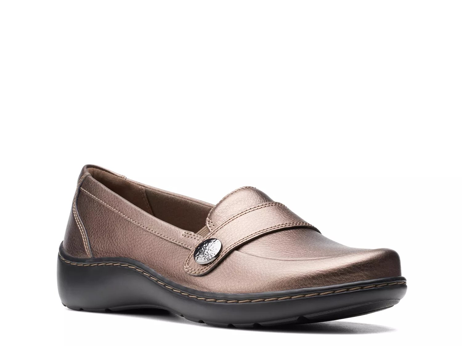 clarks leather loafers