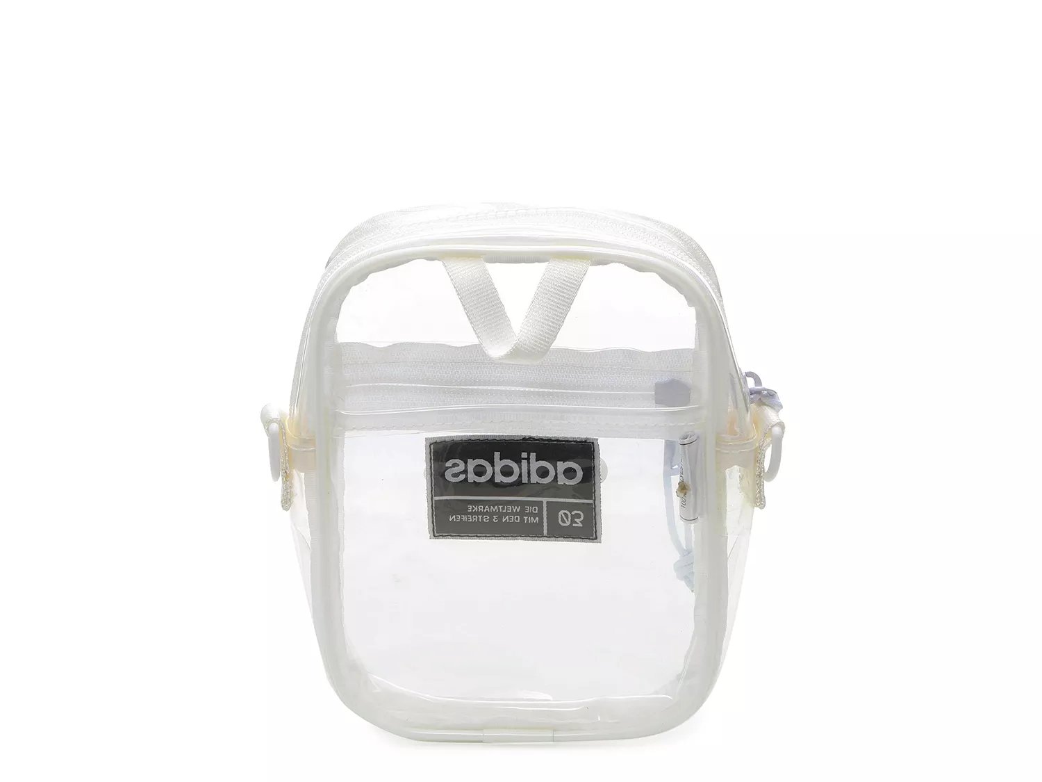 adidas clear crossbody bag white