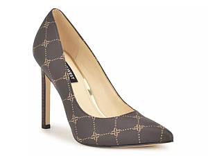 NINE WEST Womens Tatiana 3 Patent Stilettos Evening Heels Beige 9