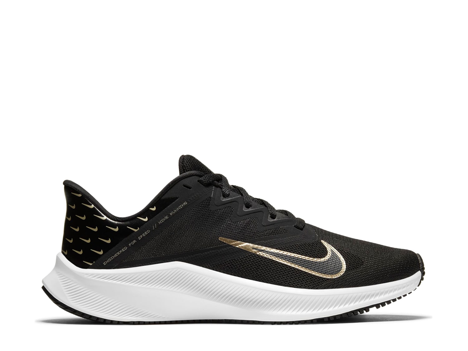 black and gold athletic shoes