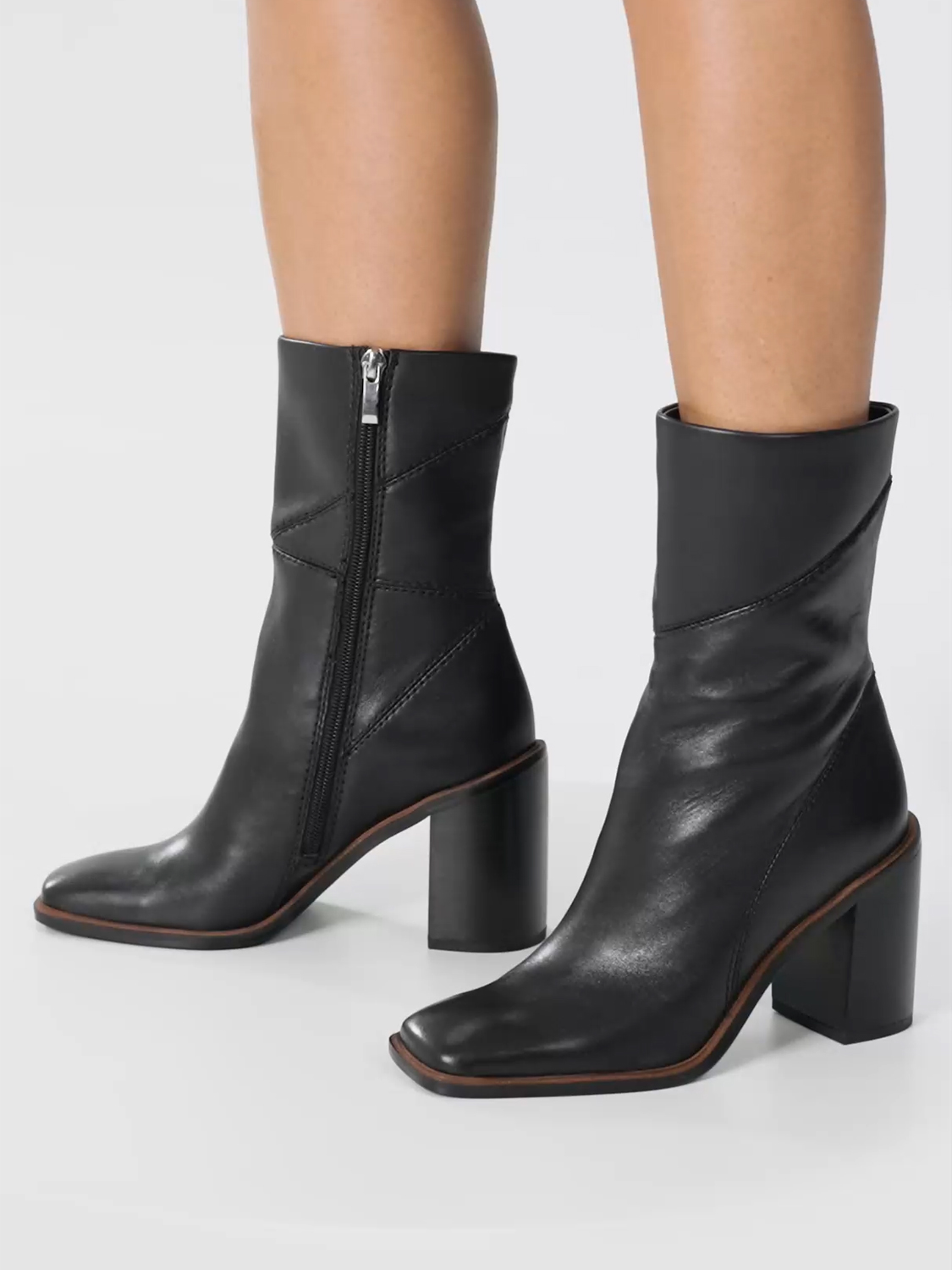 Black leather booties clearance dsw