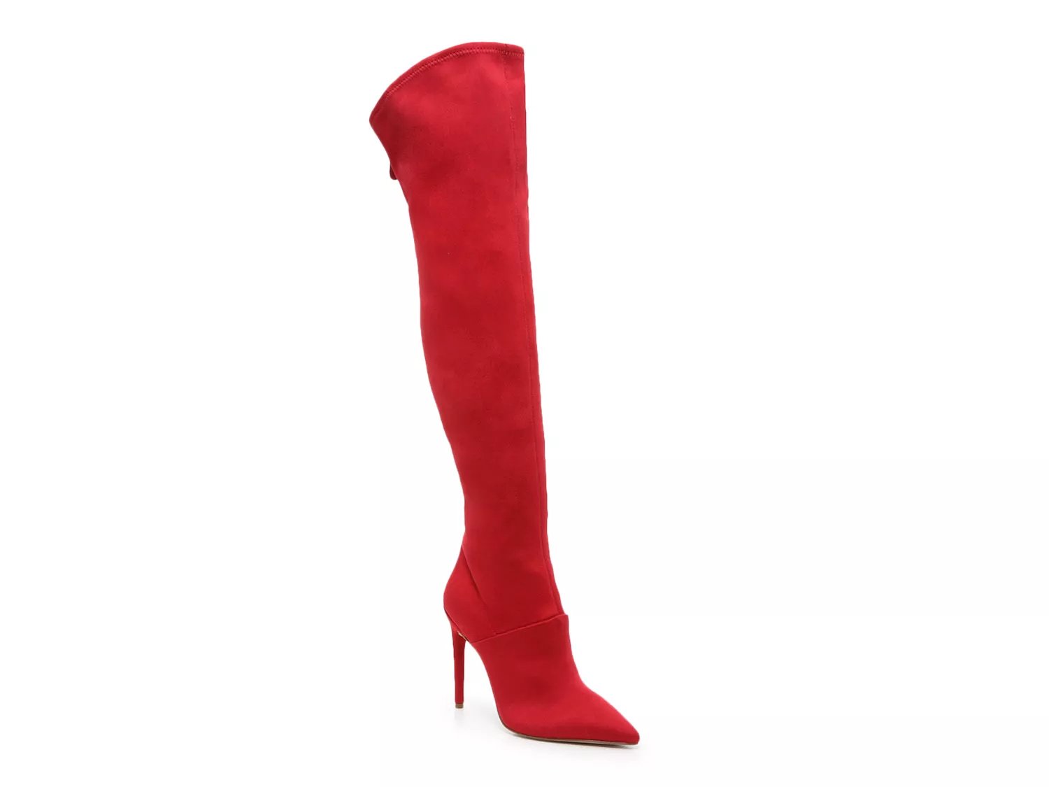 red over the knee leather boots