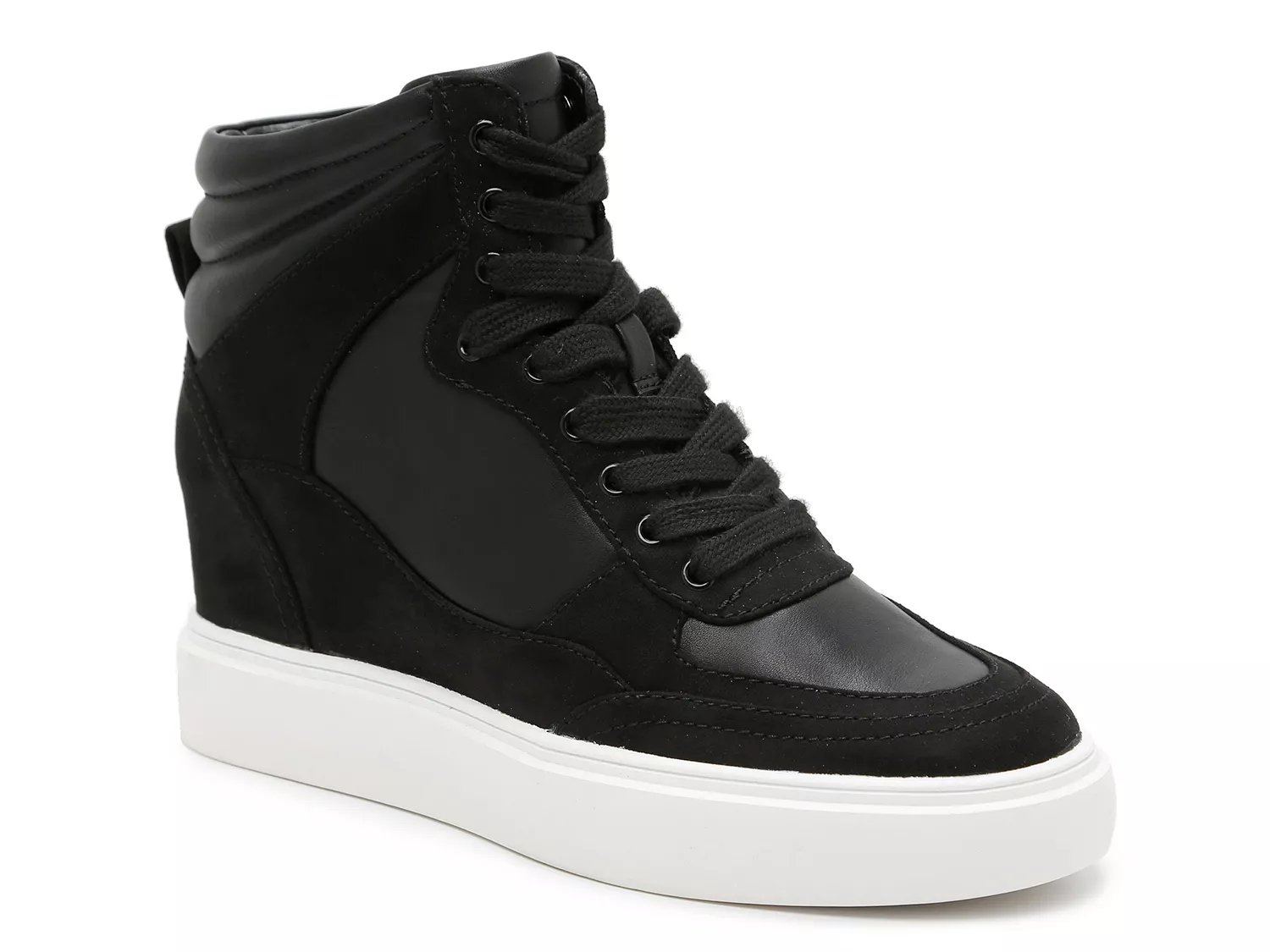 women's black slip on high top sneakers