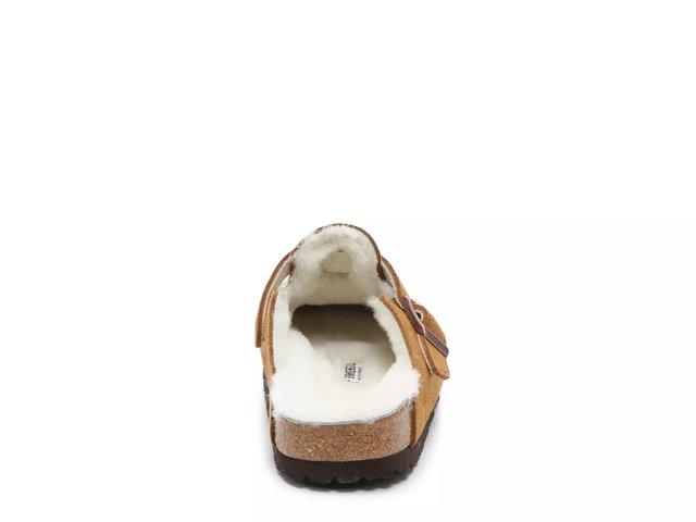 Boston Shearling-Lined Birkenstock in Suede/Shearling/Mink/Natural, Size It 38 | Women