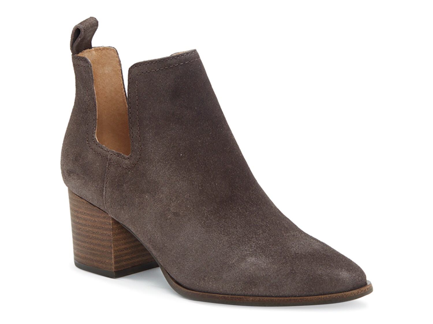 lucky brand side cut wedge suede booties