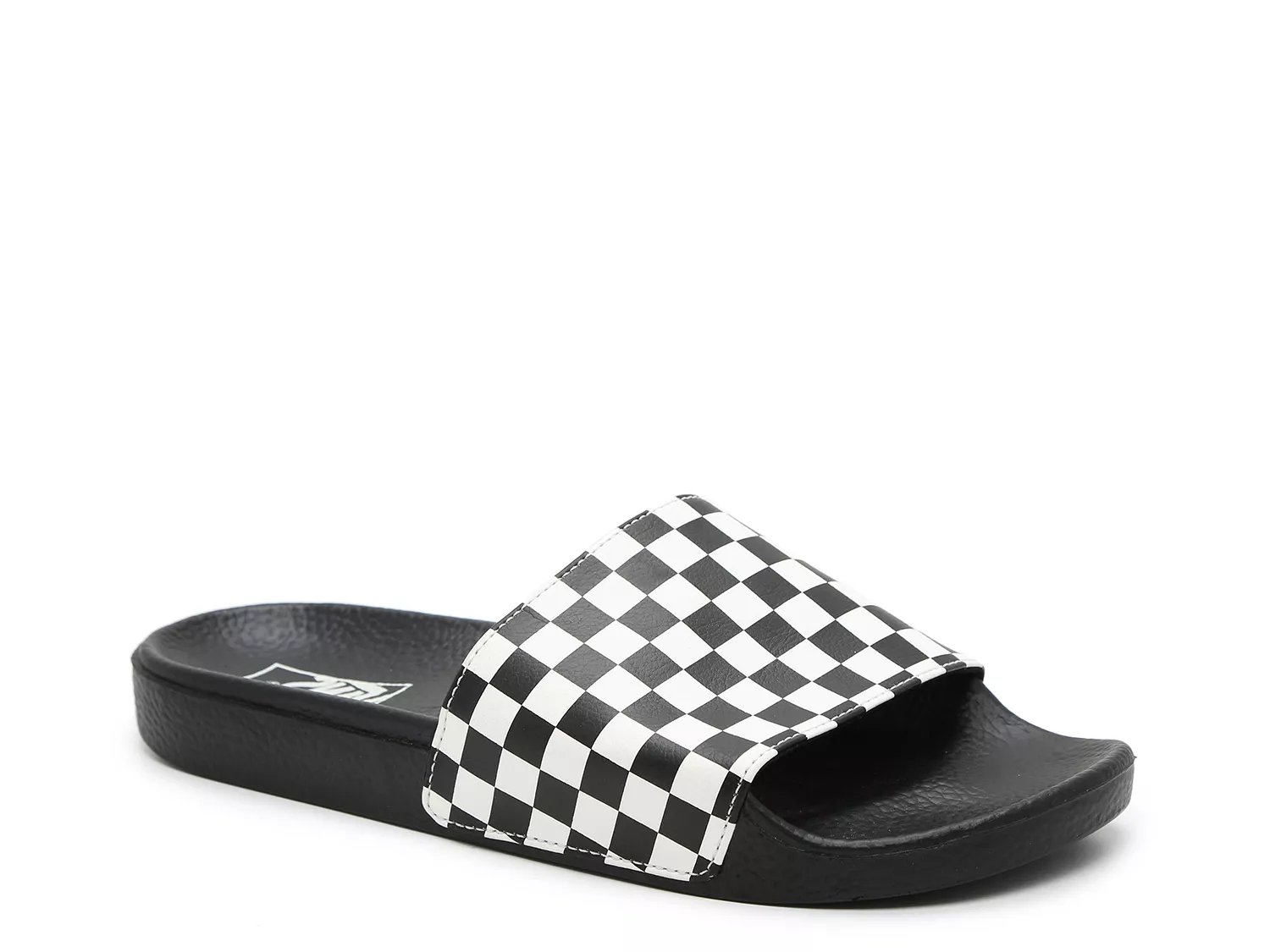 Vans checkered hot sale slide on