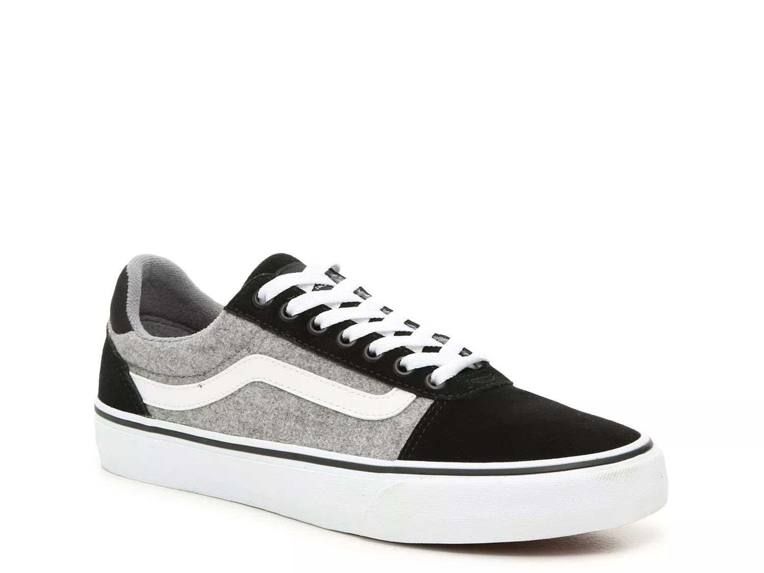 black and white vans dsw