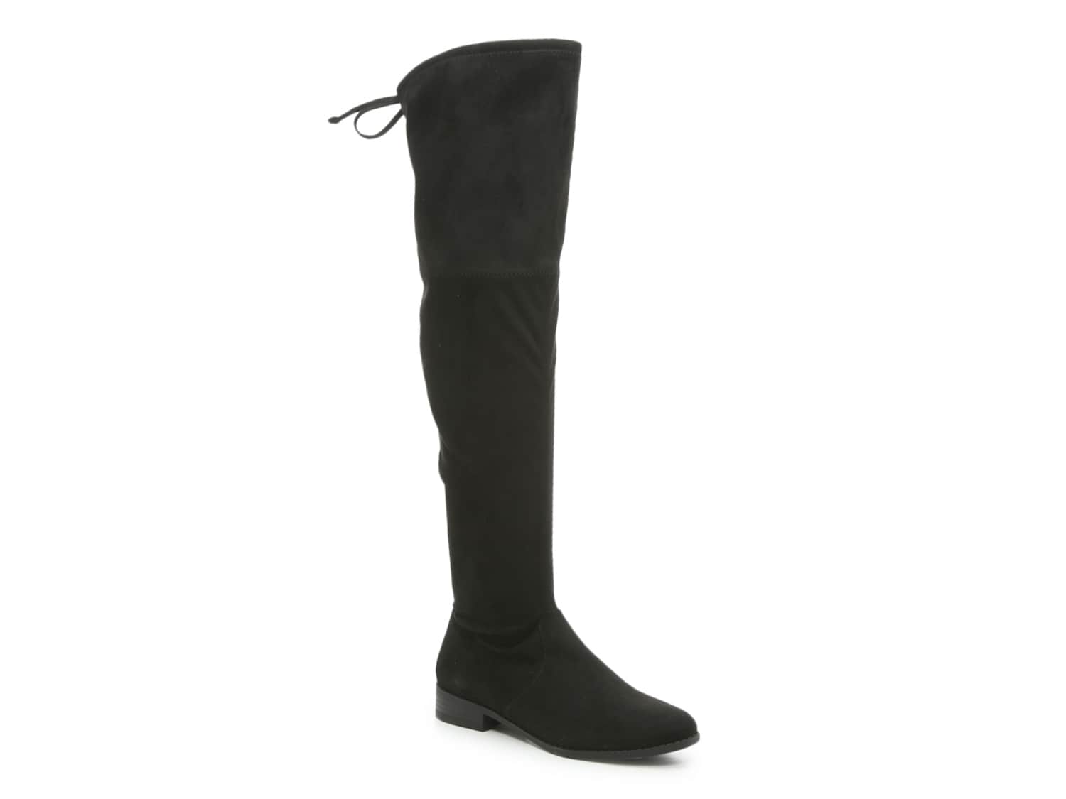 black riding boots with stretch back