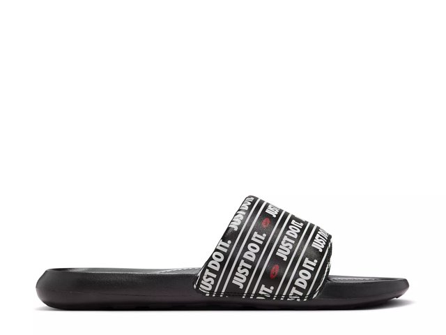 Men s Nike Victori One Slide Sandals Black University Red White