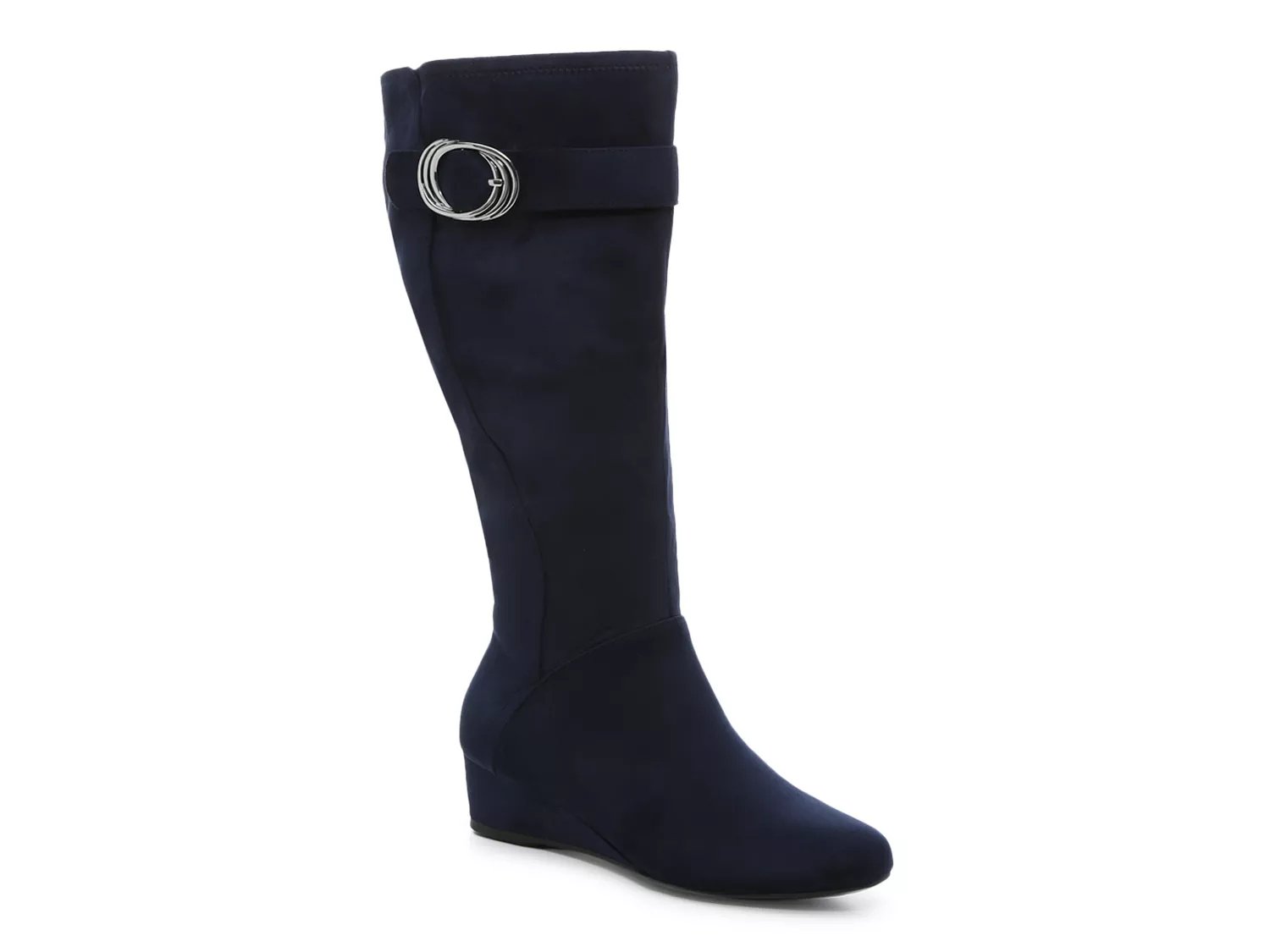 black suede wedge boots wide calf