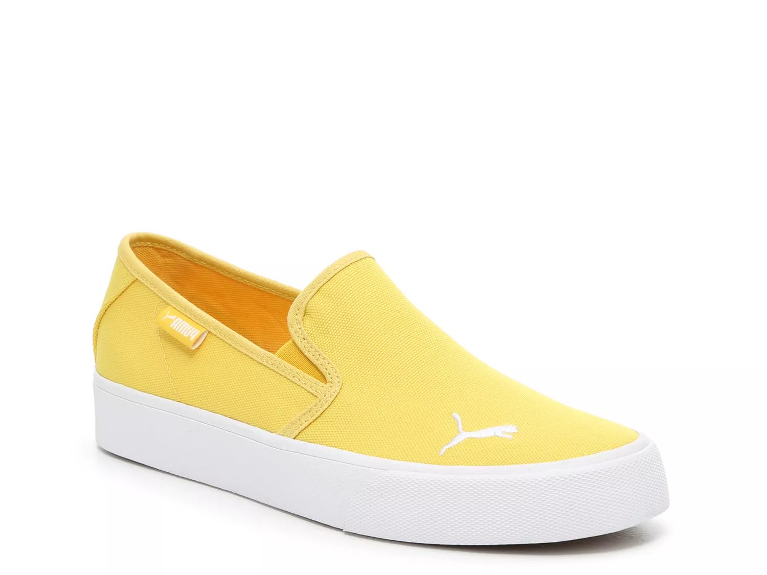 yellow slip on sneakers