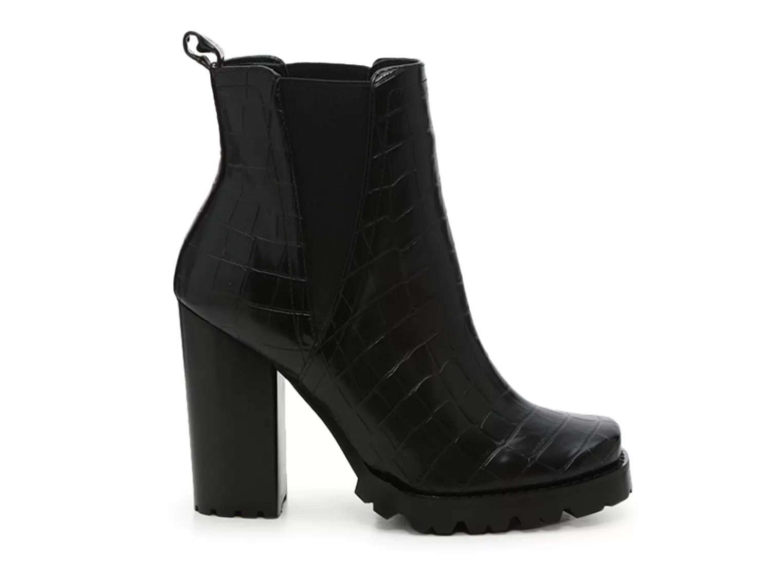 ladon black crocodile platform ankle boots