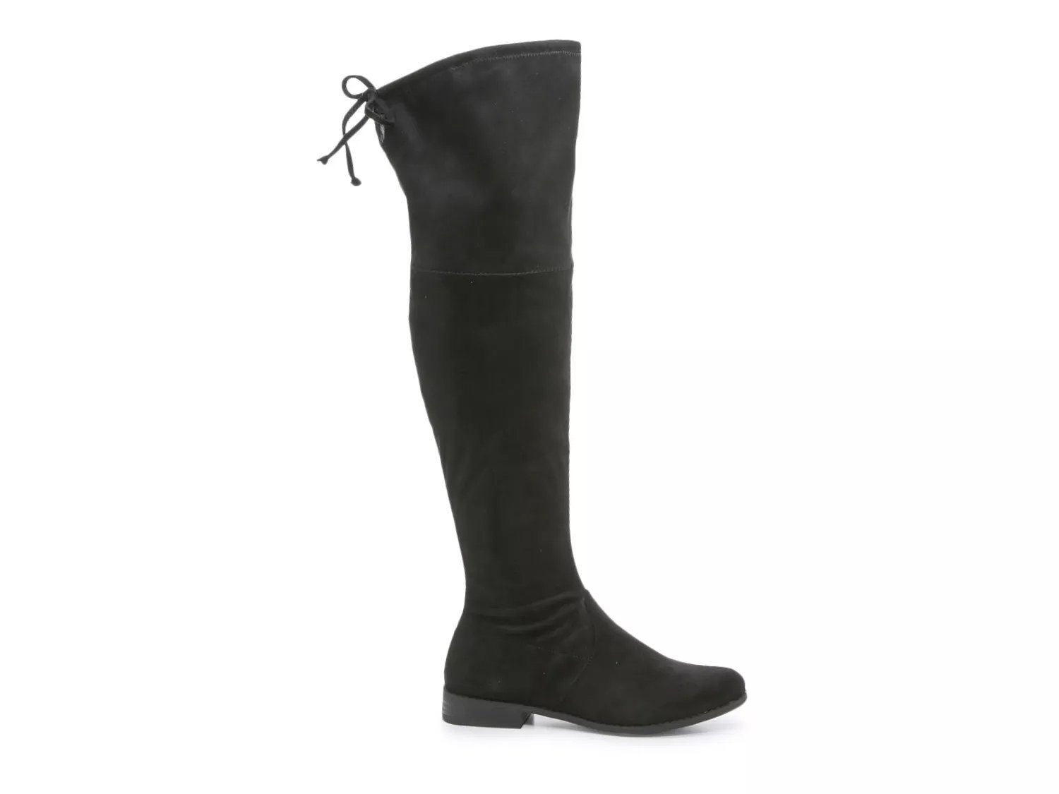 over the knee black wide calf boots