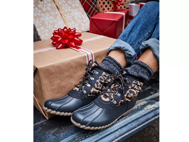 Black sperry duck boots on sale on sale