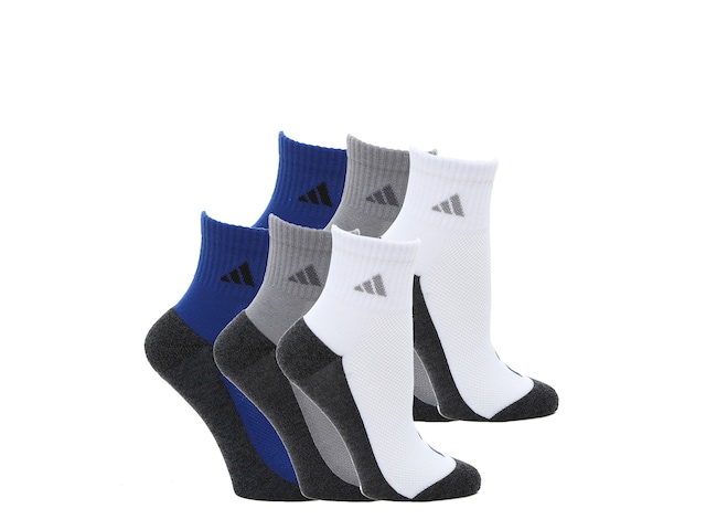 adidas Cushion Stripe Quarter Kids' Ankle Socks - 6 Pack - Free ...