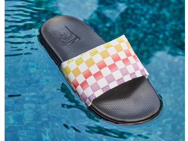 Rainbow vans sales slide sandals