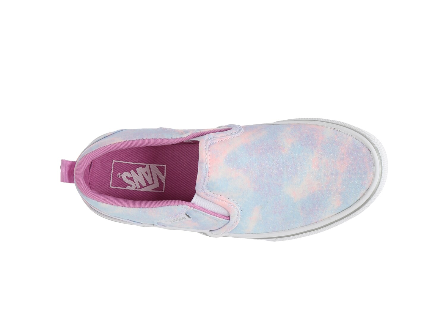 van tie dye slip ons