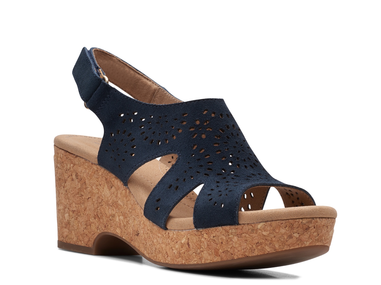 clarks leather comfort wedge sandals