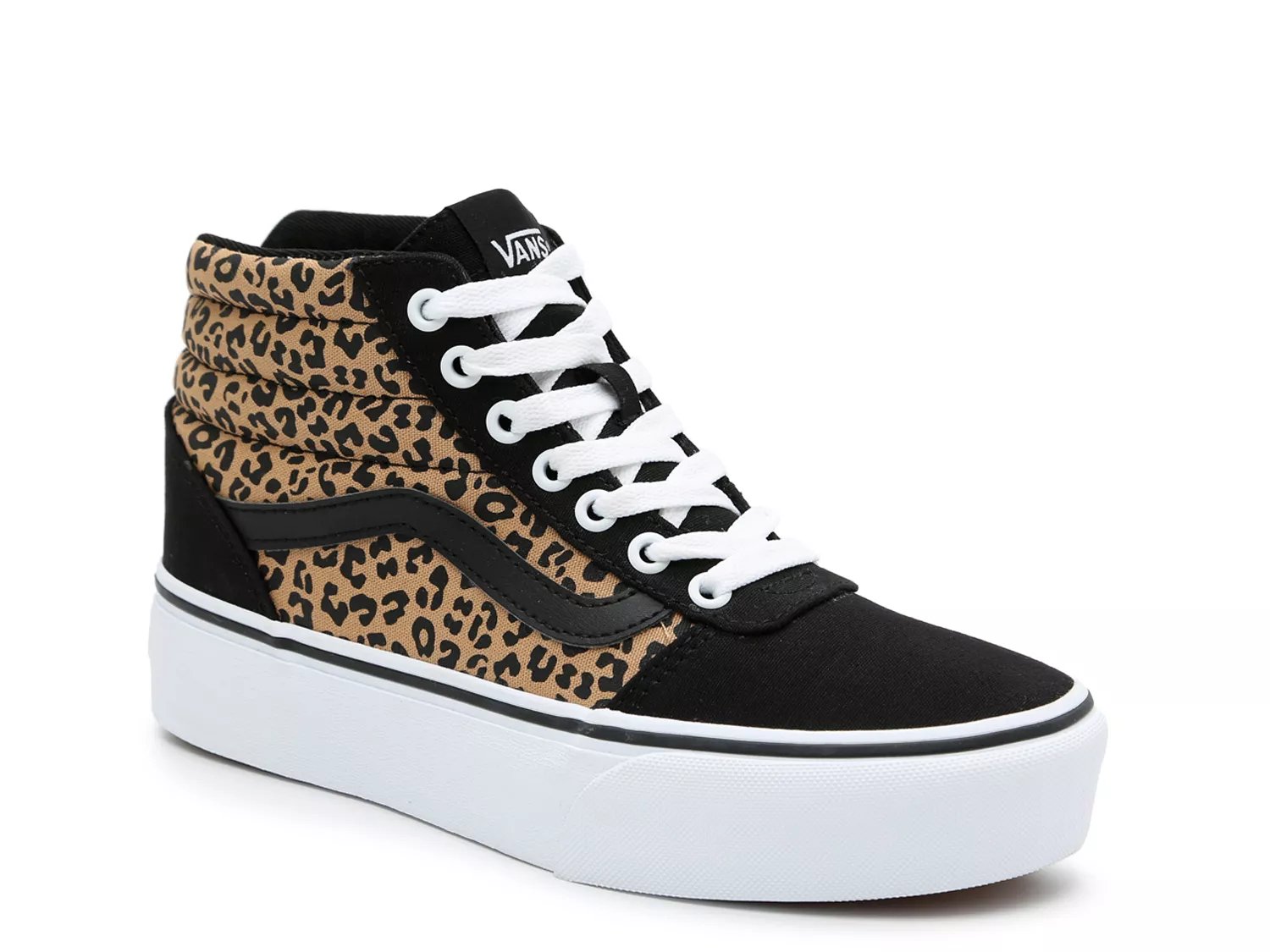 black and white vans dsw