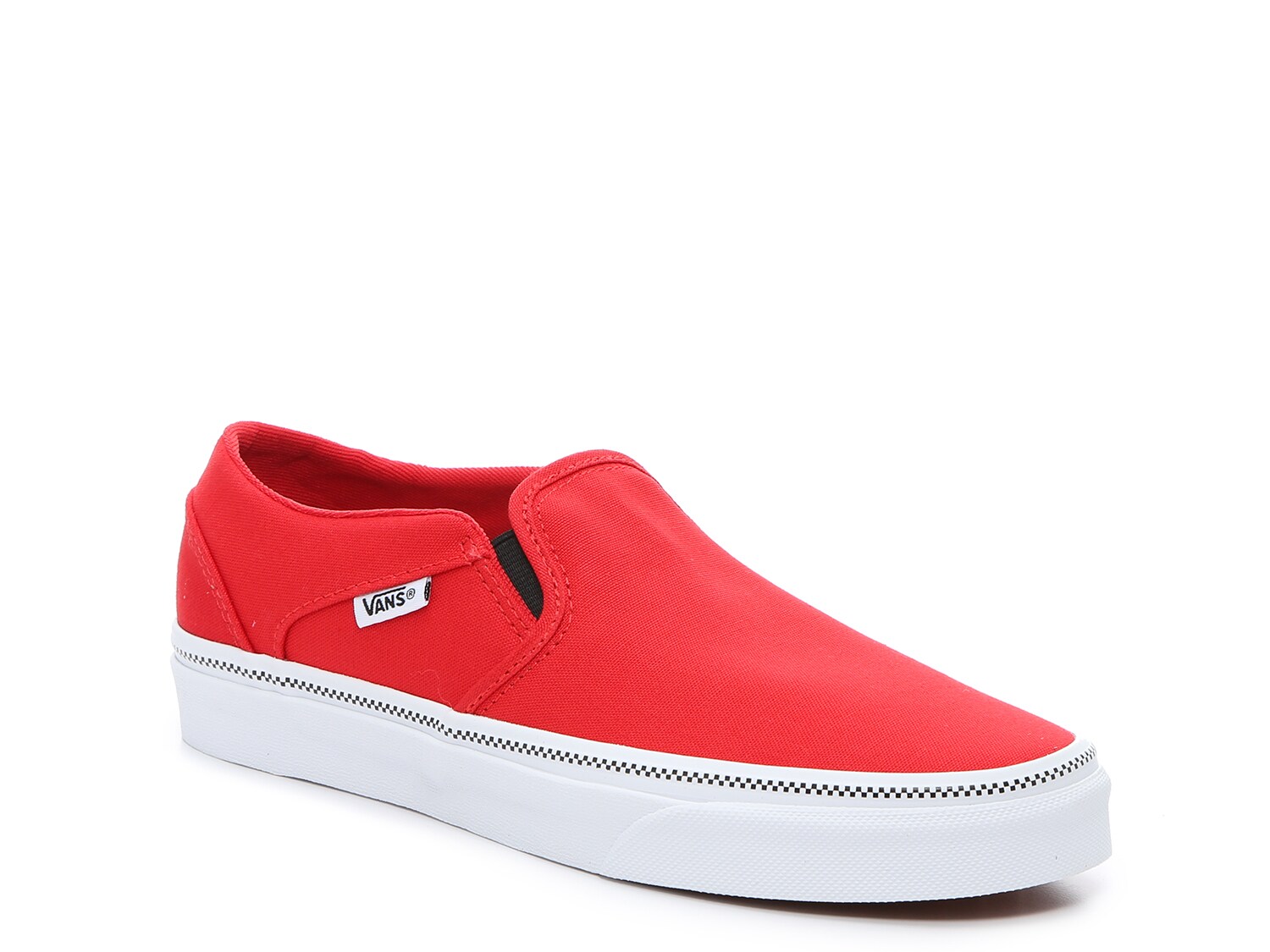 red slip on sneaker