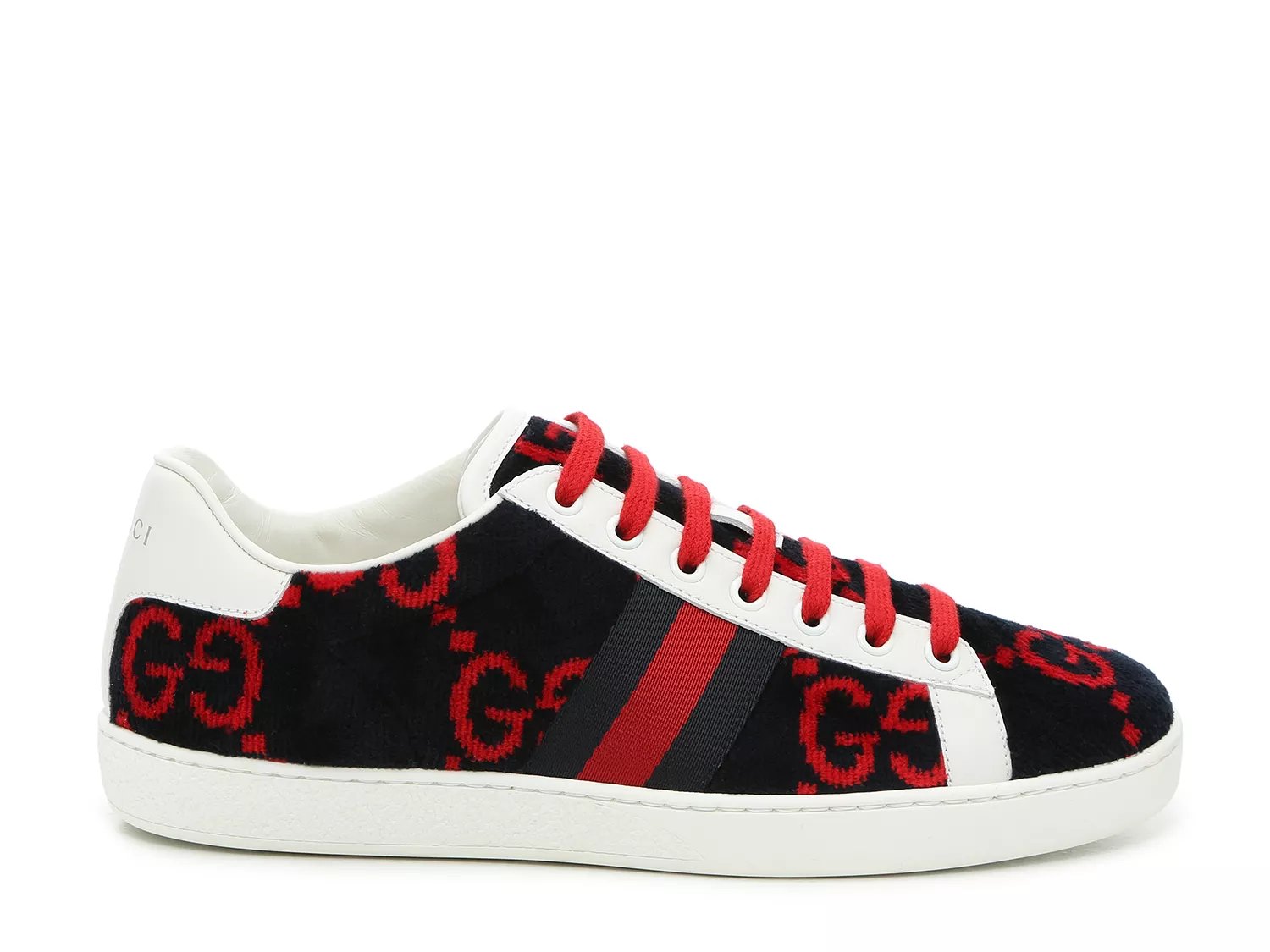 gucci new ace perforated leather sneakers