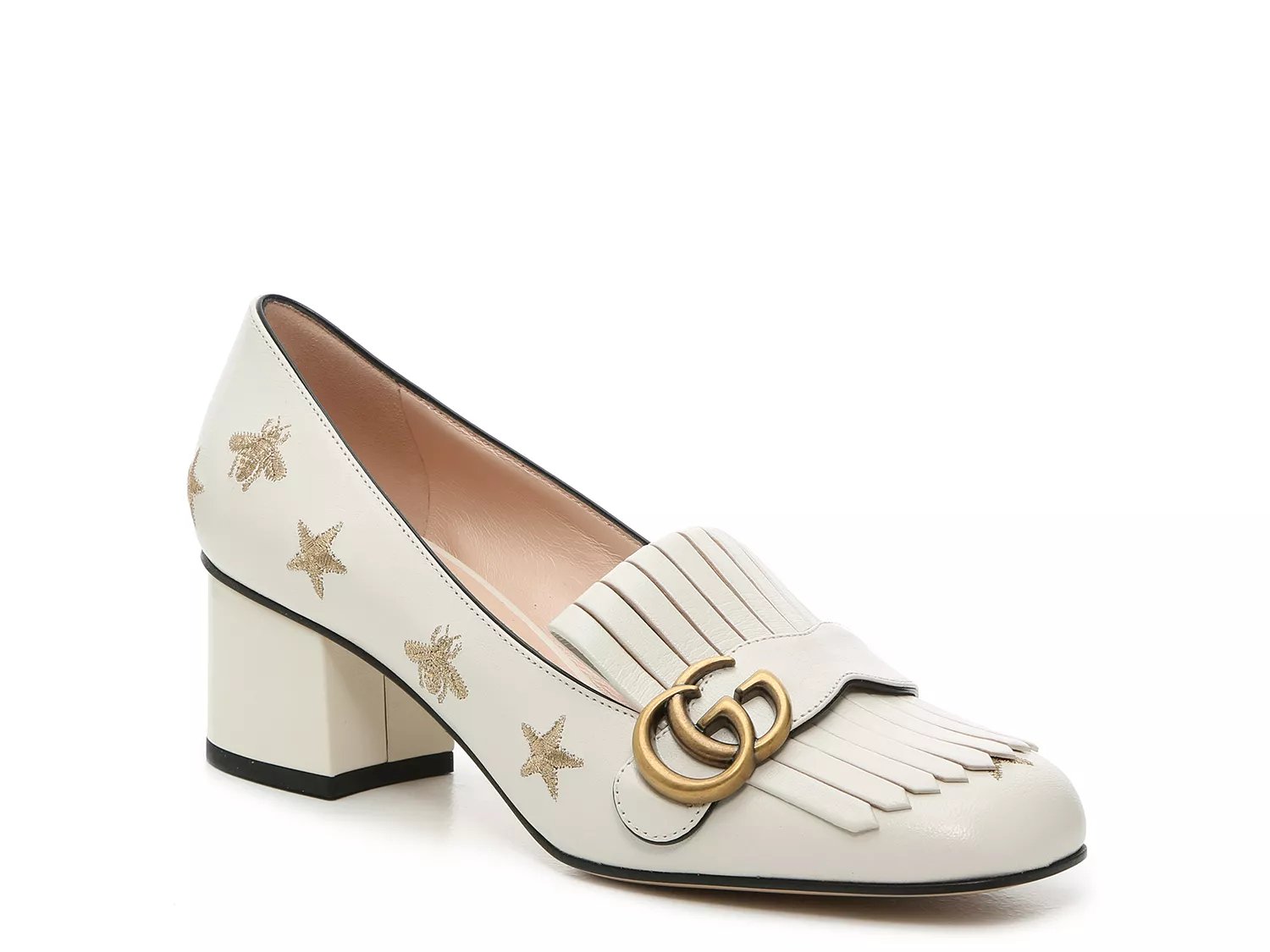 Gucci marmont kiltie online platform pumps