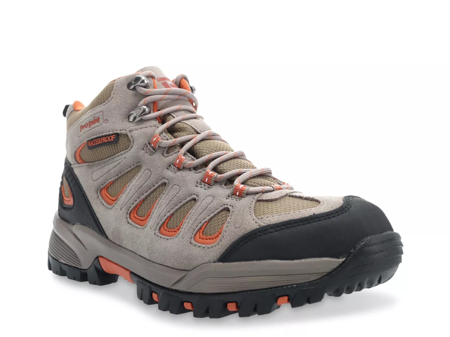 Propet Wide Width Pro Ridge Walker Hiking Boot | Men's | Grey/Orange | Size 12 | Boots | Hiking | Lace-Up