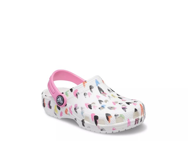 Crocs Classic Heart Print Clog Kids