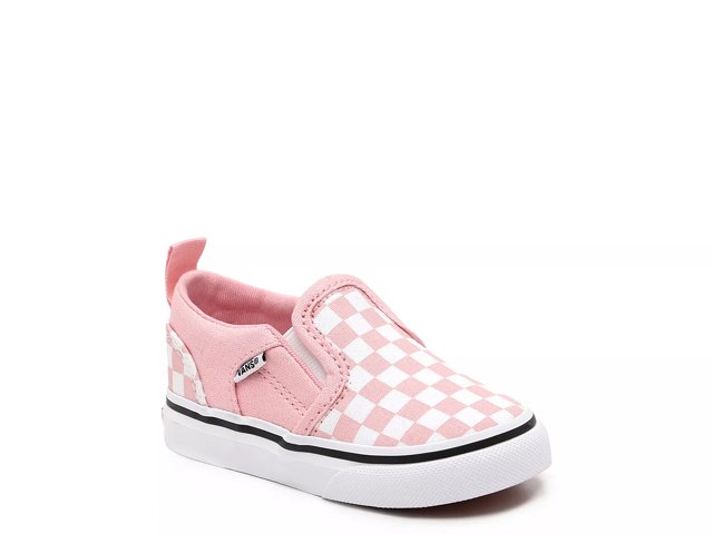 Light pink checkered vans store