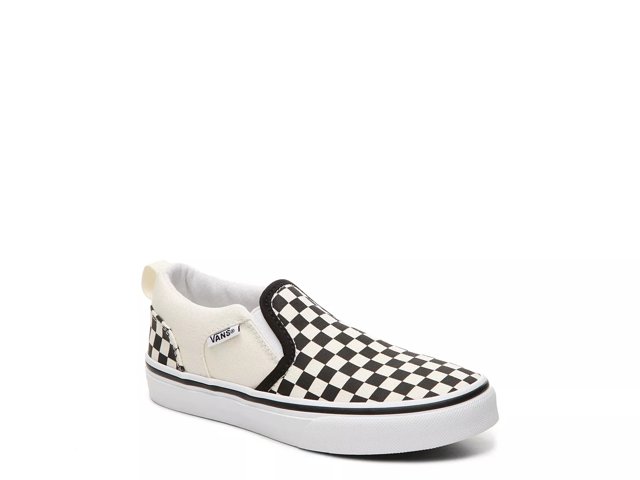Vans Asher Checkboard Slip On Sneaker Kids Free Shipping DSW