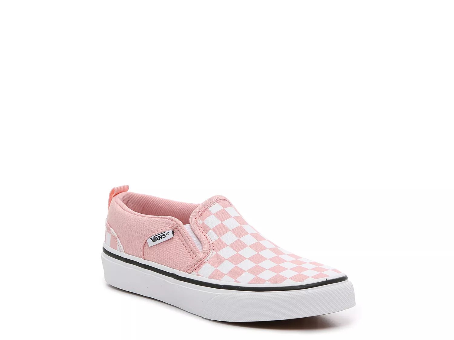 girls pink checkerboard vans