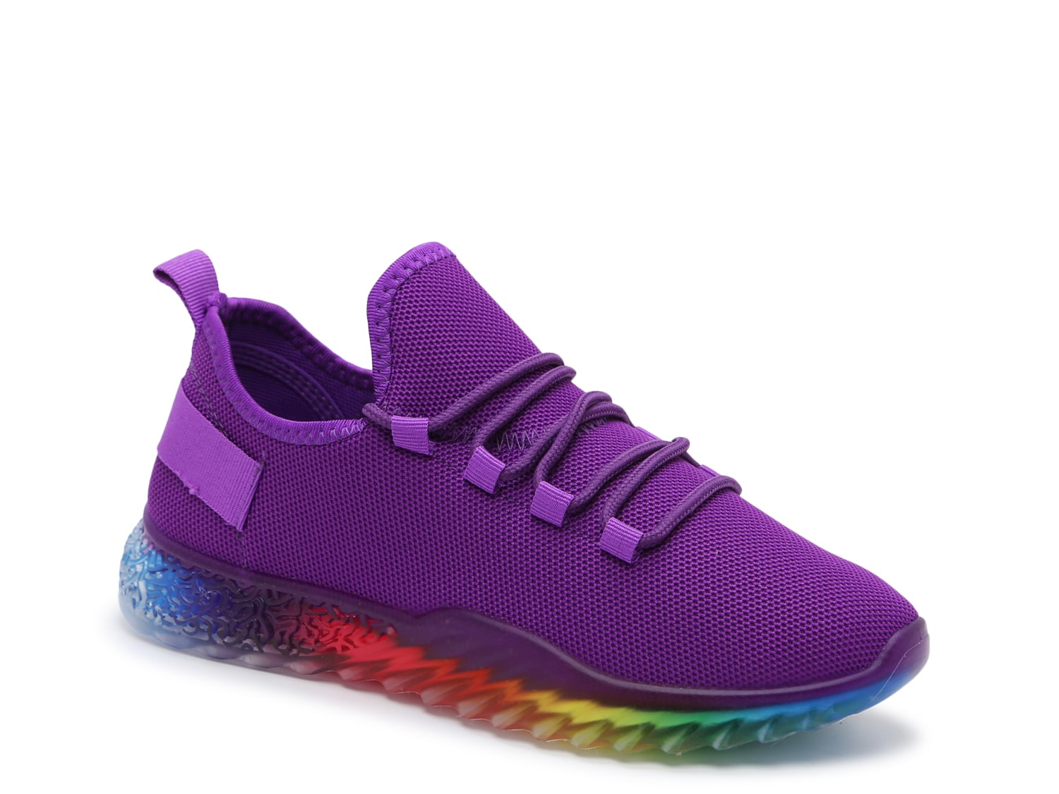 purple athletic shoes