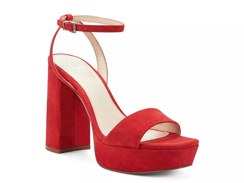 dsw red block heels