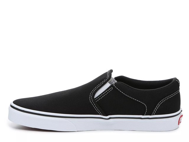 BLACK VANS Mens Asher Deluxe Slip On Sneaker