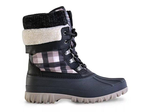 Cougar creek snow boot taupe sale plaid